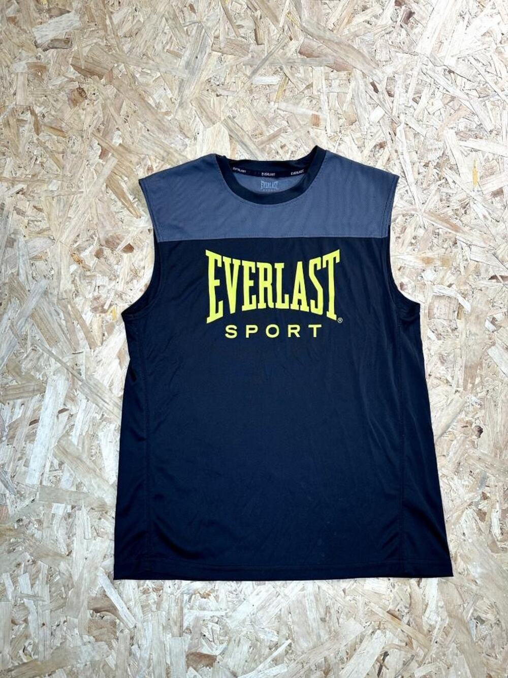 Everlast Sport Muscle Tank Top Mens Medium Black Gray Moisture Wicking Shirt